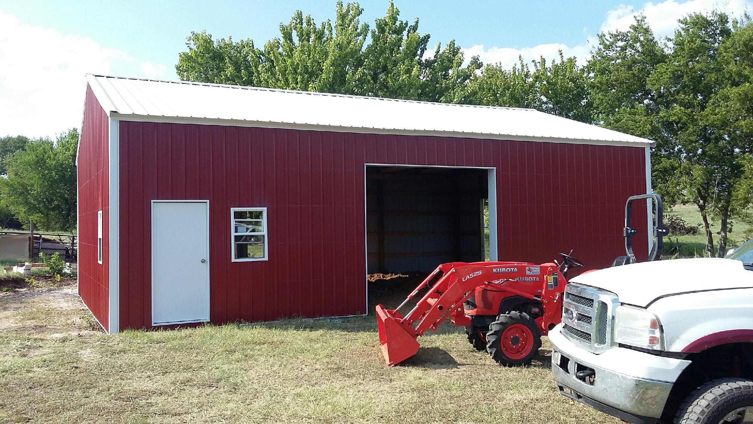 Rhino Pole - Red and White Pole Barn